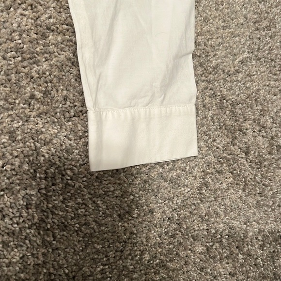 Talbots xs white tunic blouse with eyelet trim, 3/4 sleeves, 3/4 buttons, exc. - Picture 7 of 8